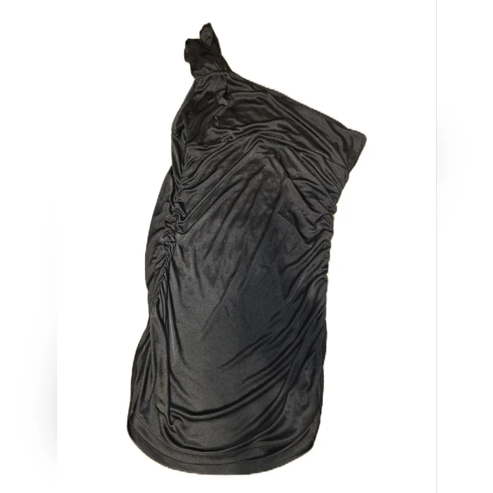 ๐ 3/$15 Elegant Black One-Shoulder Body Con Form Fitting Dress - Picture 5 of 11